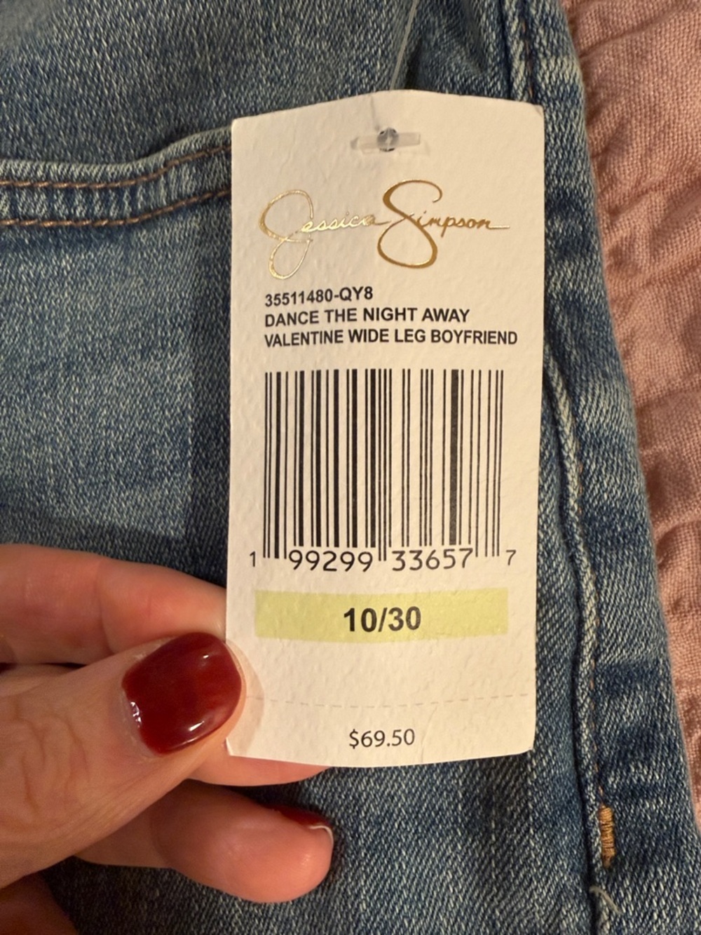 Jessica Simpson Women’s Dance the Night Away Wide Leg Boyfriend Jeans, Size 10 - Picture 3 of 12